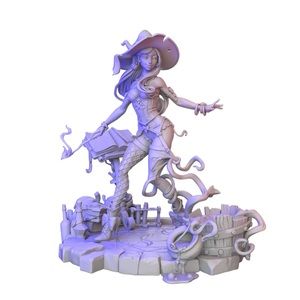 Witch 3D Printed Model Unpainted Unassembled GK 1:24 Scale